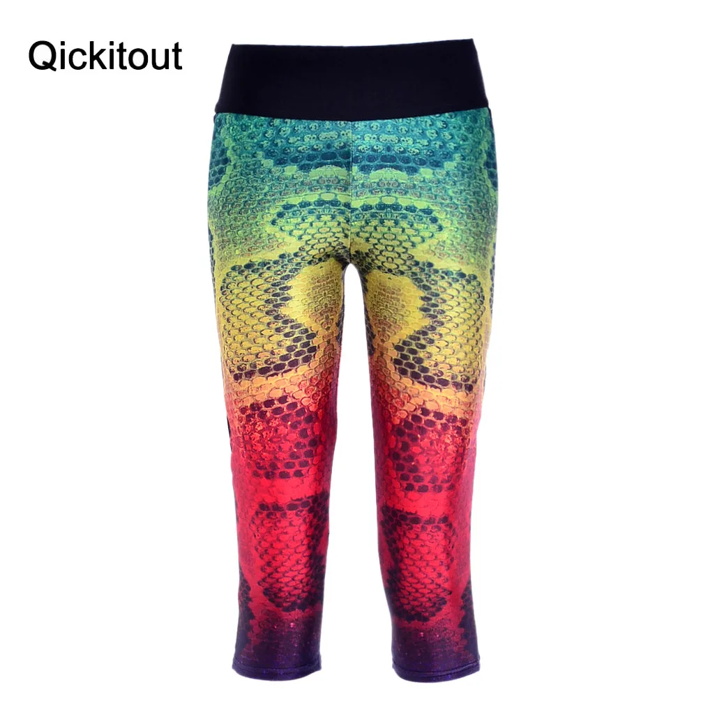 Популярные женские 7 точечные брюки леггинсы цветной Змеиный узор необычный