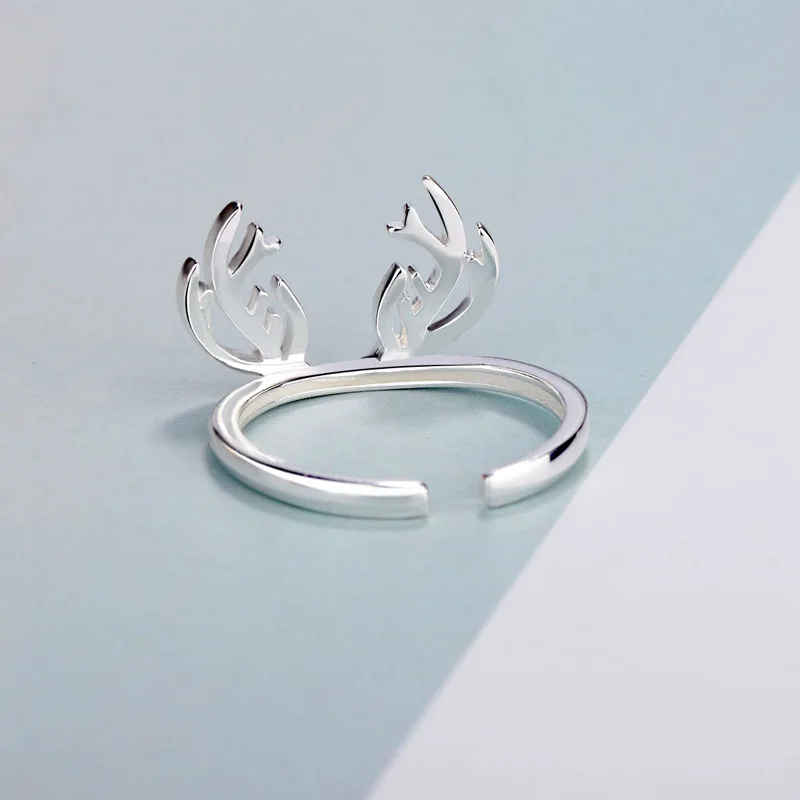 Женские богемные кольца серебряного цвета с оленем регулируемые обручальные в