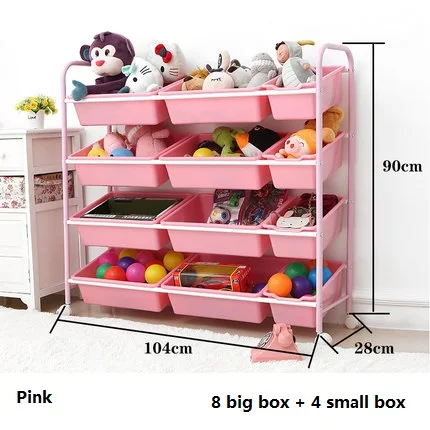 pink 28x104x90H cm Детская стойка для хранения игрушек, отделочная стойка для игрушек, многослойная стойка с роликом для детских игрушек, шкаф для хранения игрушек, коробка для хранения - Цвет: pink 28x104x90H cm