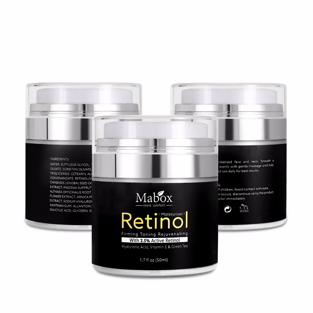 Mabox 50 мл Retinol 2.5% увлажнитель для лица крем с гиалуроновой кислотой антивозрастной