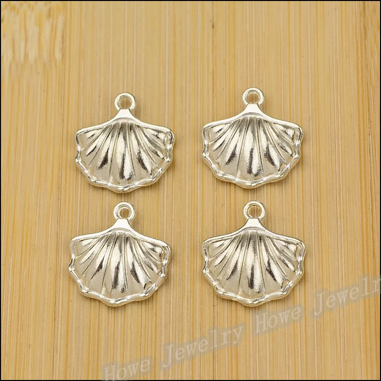 Бесплатная доставка 130 шт. подвеска в виде ракушки яркий серебряный сплав цинка