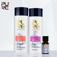 purc12 formalin keretin hair treatment 100ml and purifying shampoo and 10ml argan oil best hair care set for damaged hair