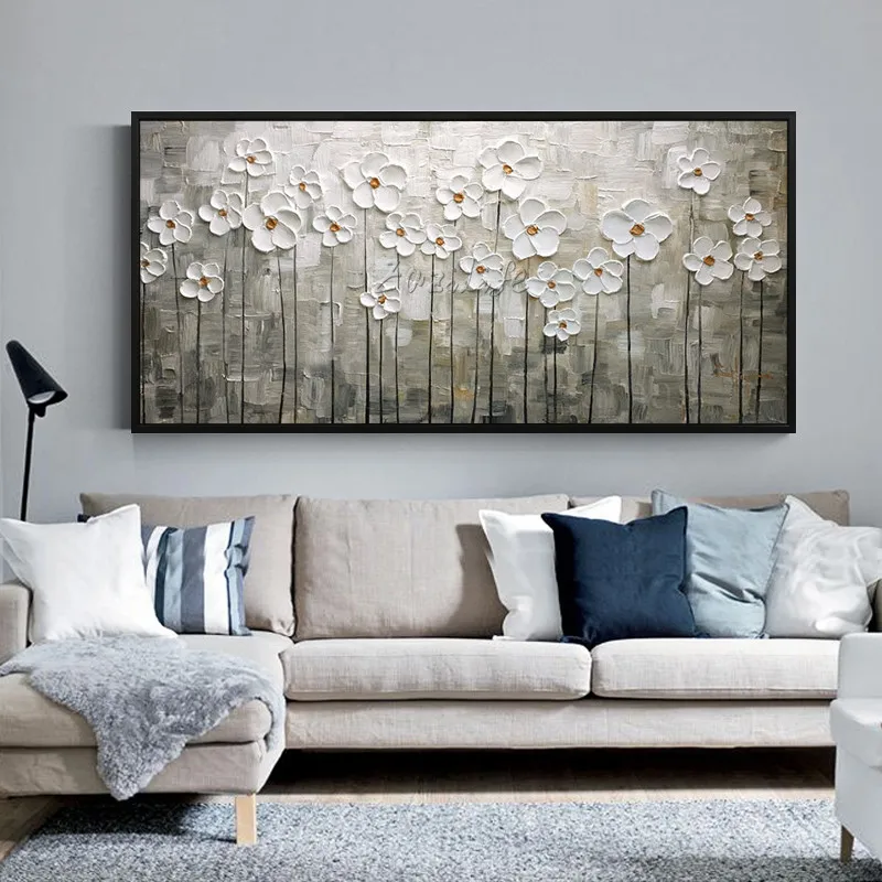 Картина на холсте quadros caudros decoracion палитра нож 3D текстура Цветочная живопись