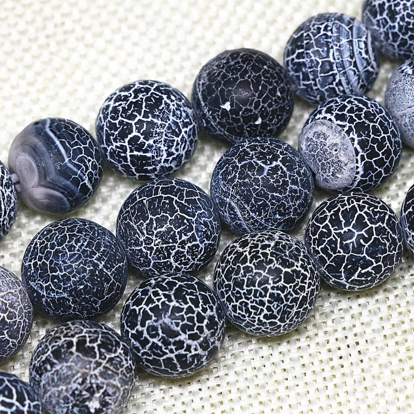 New arrival natural black weathered frosted matte agat onyx round loose beads 4 6 8 10 12mm women jewelry making 15inch B1593 | Украшения и