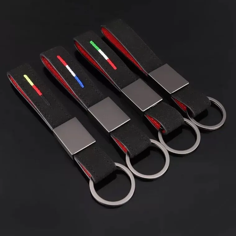 Кожаный трехцветный автомобильный брелок 10 шт./лот с мехом для Infiniti Nissan Cadillac Skoda