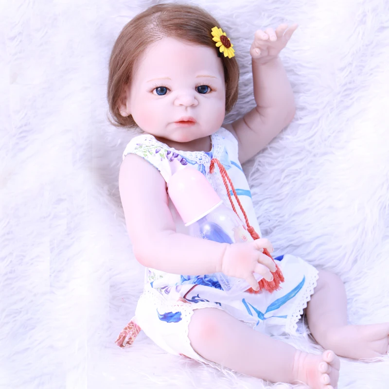Кукла Bebes Reborn 57 см силиконовая кукла Completa девочка игрушка для ванны Реалистичная