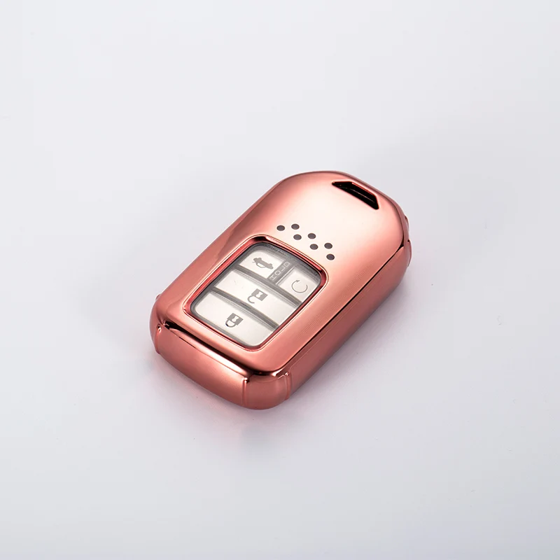 A-pink Высокое качество, полное покрытие, мягкий ТПУ Автомобильный ключ, защитный чехол, оболочка для Honda CRV Pilot Accord Civic Fit Freed Car Accessorise - Название цвета: A-pink
