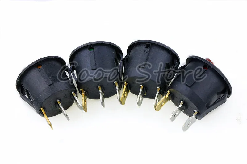 4 шт. 3Pin на включение/выключение автомобиля 220V/12V Круглый Рокер Dot лодка