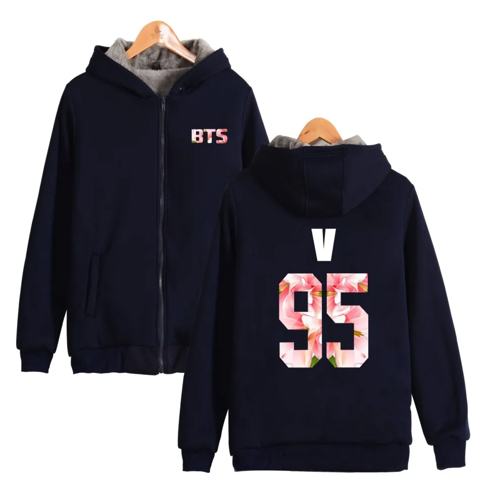 ALIZAZA Kpop bts hoodies for men women bangtan boys album floral letter printed fans supportive o neck sweatshirt plus THICKEN | Мужская