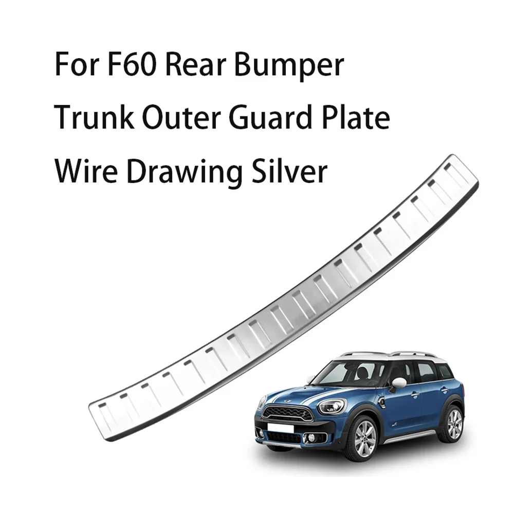 F60 Titanium Silver Автомобильный бампер для багажника задняя внутренняя внешняя пластина защитная накладка наклейка для Mini Cooper F54 F55 F56 F60 аксессуары - Название цвета: F60 Titanium Silver