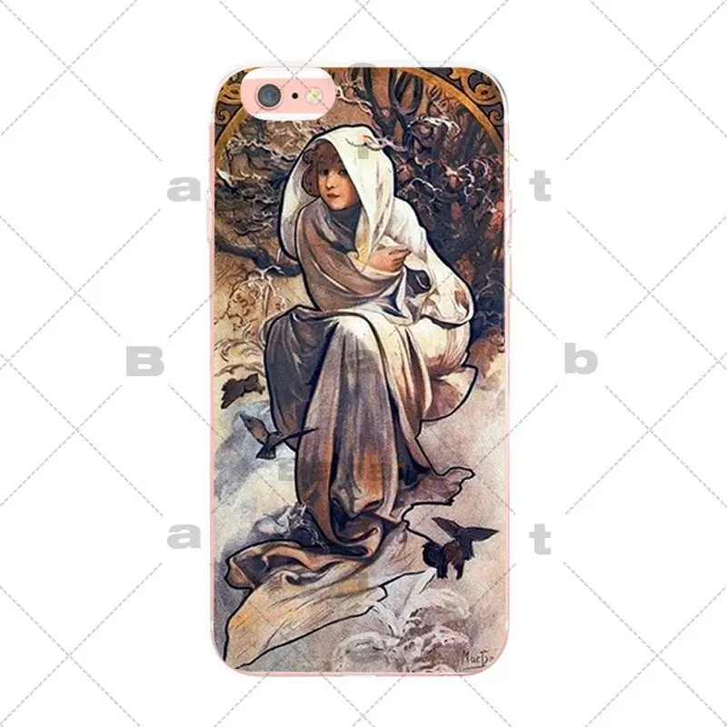 ALPHONSE MUCHA прозрачный ТПУ мягкий резиновый чехол для телефона iphone XS max XR X 8PLUS 8 7PLUS 7 6S