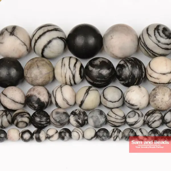 

Free Shipping Natural Stone Smooth Round Spider Web stripe Beads 16" Strand 4 6 8 10 12MM Pick Size SWJ01