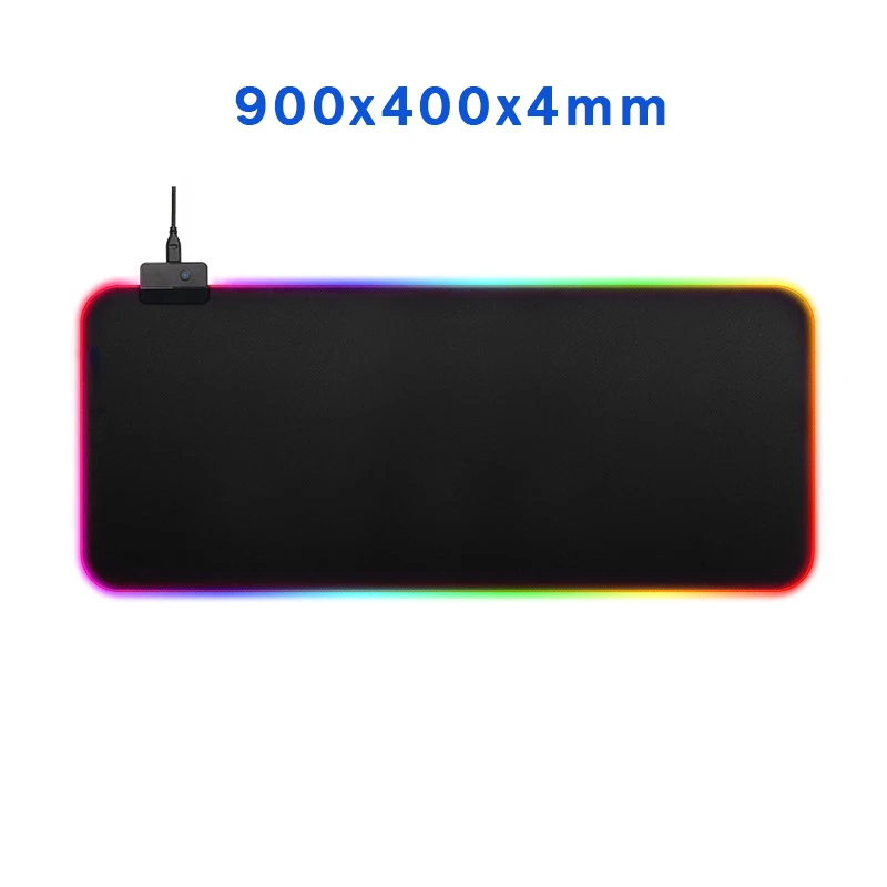 900x400x4mm Большой резиновый коврик для компьютерной клавиатуры rgb большой светодиодный светящийся коврик для мыши геймер 900x400 мм игровой светящийся коврик для мыши USB для ПК игры - Цвет: 900x400x4mm