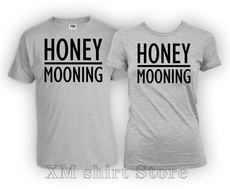 Совпадающие парные футболки его и ее рубашки Honey moon Футболки наряды Gifts Mooning
