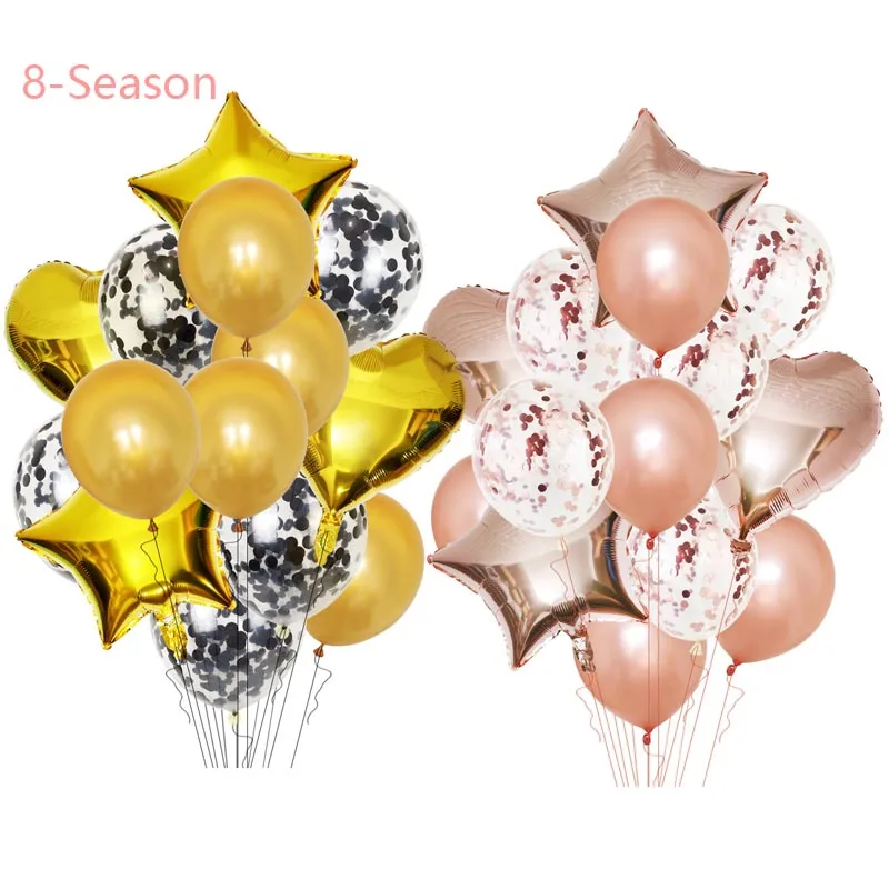 

8-Season Rose Gold Foil Balloons Birthday Star Foil Baloon Helium Happy Birthday Party decorations kids adult inflatable
