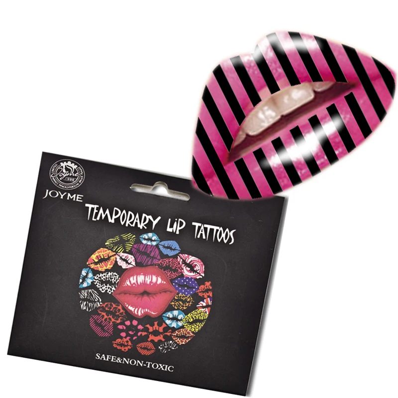 Новое поступление розовая 3D переводная татуировка для губ стикер вспышка