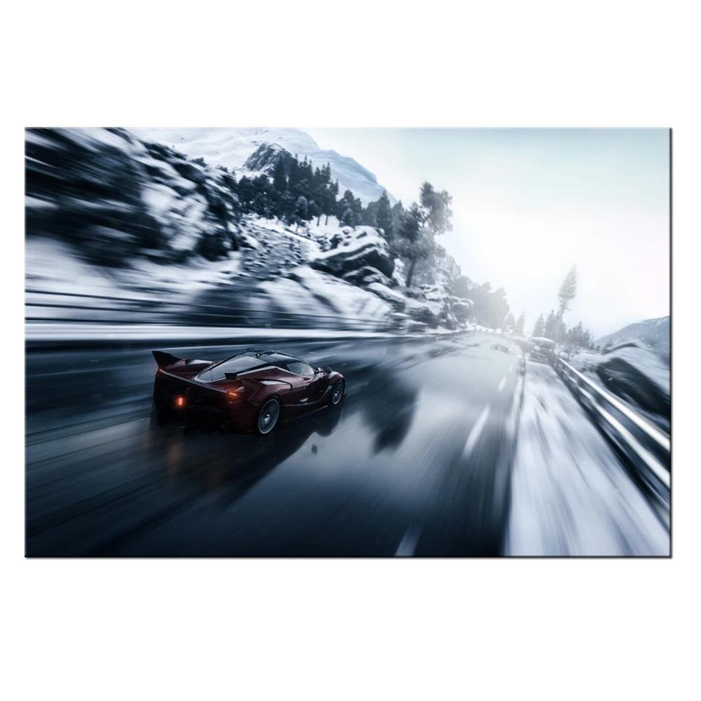 HD Picture Canvas Wall Art Prints Speed Racing Home Decor For Bedroom Modern Painting Poster Artworks Contemporary Mural | Дом и сад
