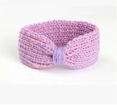 Тюрбан для новорожденных Зимняя повязка на голову с бантом вязанная Детская