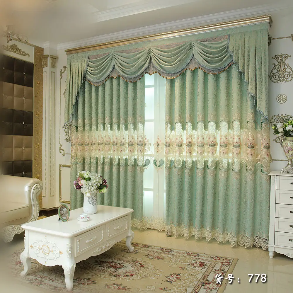 Пользовательские шторы европейская гостиная полый шениль вышитый стиль тюль