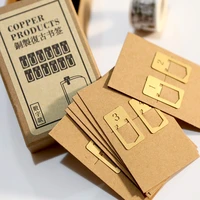 copper metal bookmark vintage cutout pattern digital gift packaging box metal brass numbers bookmarks