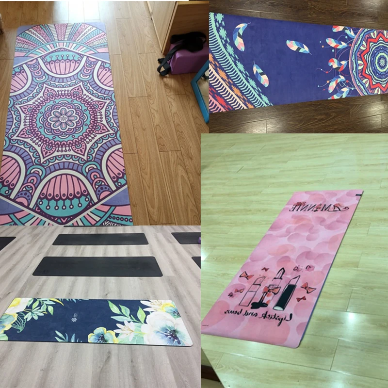 Замшевый коврик для занятий йогой натуральный каучук профессиональный Мат йоги