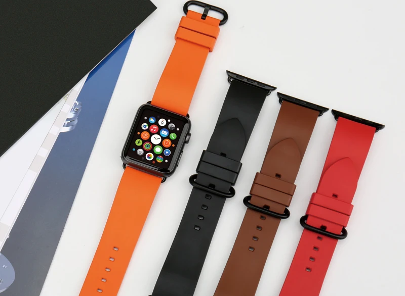 MAIKES модный красный резиновый ремешок для часов для Apple Watch Band 44 мм 40 мм iWatch все модели для Apple Watch 42 мм 38 мм серия 4 3 2 1
