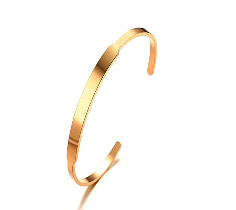 

Name Bangle Free Engraving Personalized Custom Open Cuff Bangle Bracelet for Women 3 Colors