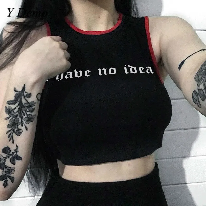 Уличный летний сексуальный тонкий жилет для женщин без рукавов с буквенным