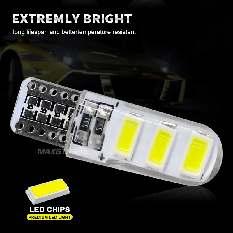 10x новейшая T10 194 168 W5W 6Smd 5730 автомобильная светодиодная силиконовая оболочка