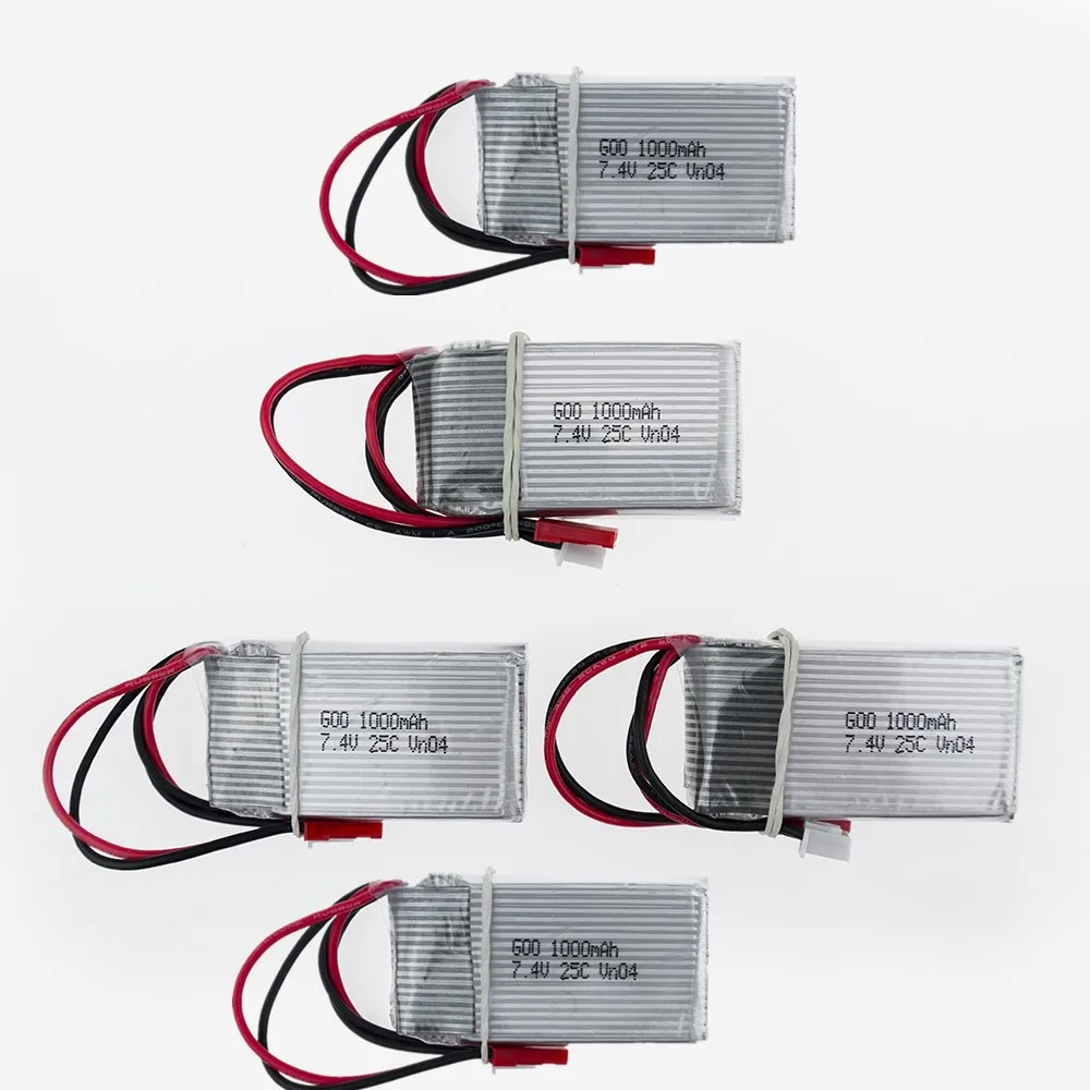 5 шт. 7 4 В 1000 мАч литий-полимерный Lipo аккумулятор jst разъем для WLToys V262 V333 V353 V912 V915 FT007