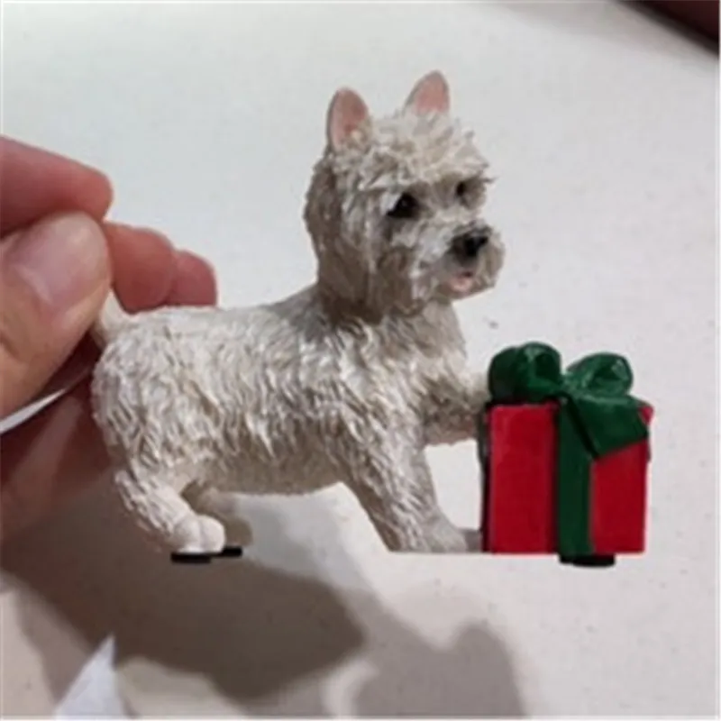 Милый щенок West Highland White Terrier имитация животного Подарочная коробка изысканная