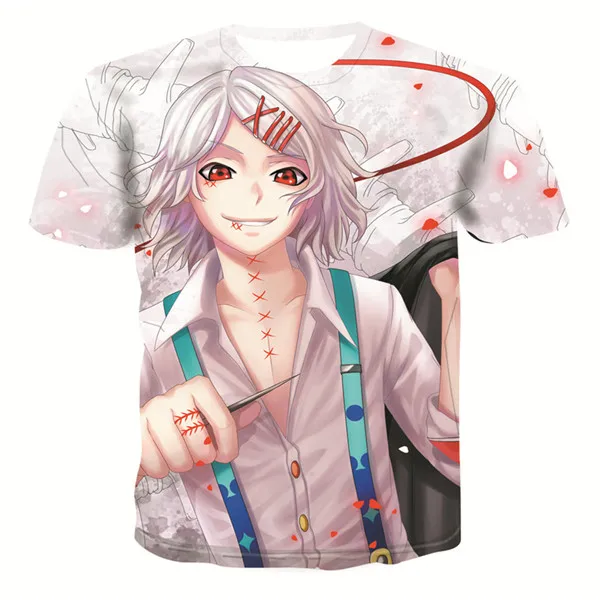 AE424 Аниме Kaneki Ken, футболка с 3d принтом, Мужская футболка в стиле хип-хоп с коротким рукавом, черные футболки, летние топы, стиль, модная мужская футболка s - Цвет: AE424