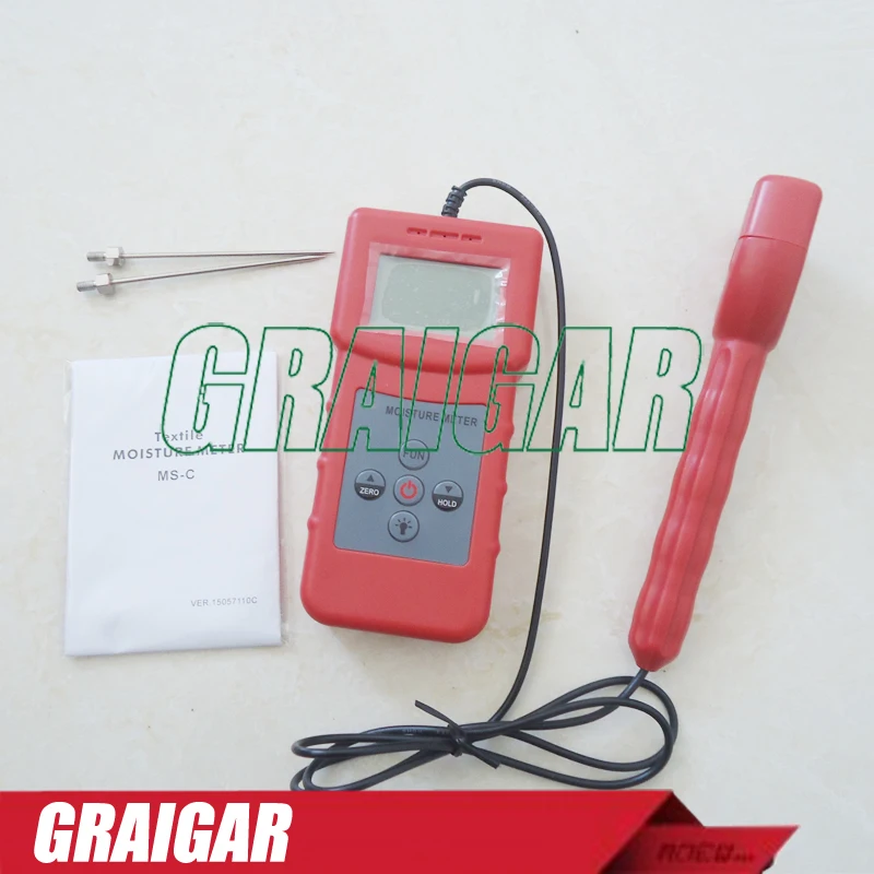 MS-C Textile moisture meter for measuring content of materials Clothes Cotton Yarm Wool |