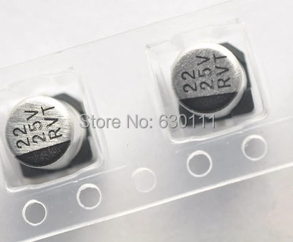 100 шт./лот 22 мкФ 25 в SMD чип алюминиевый электролитический конденсатор размер: 5 мм * |