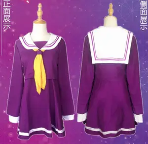 Форма для косплея Широ из аниме No Game No Life, фиолетовая униформа для косплея, синтетические волосы, ролевая игра на Хэллоуин
