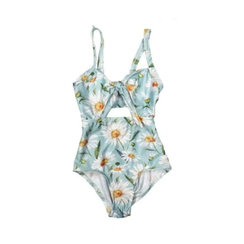 New Summer Kids Baby Girl Floral Romper Newborn Babies Girls Sleeveless Backless Blue Swimwear Outfits Bathing One-Pieces | Мать и