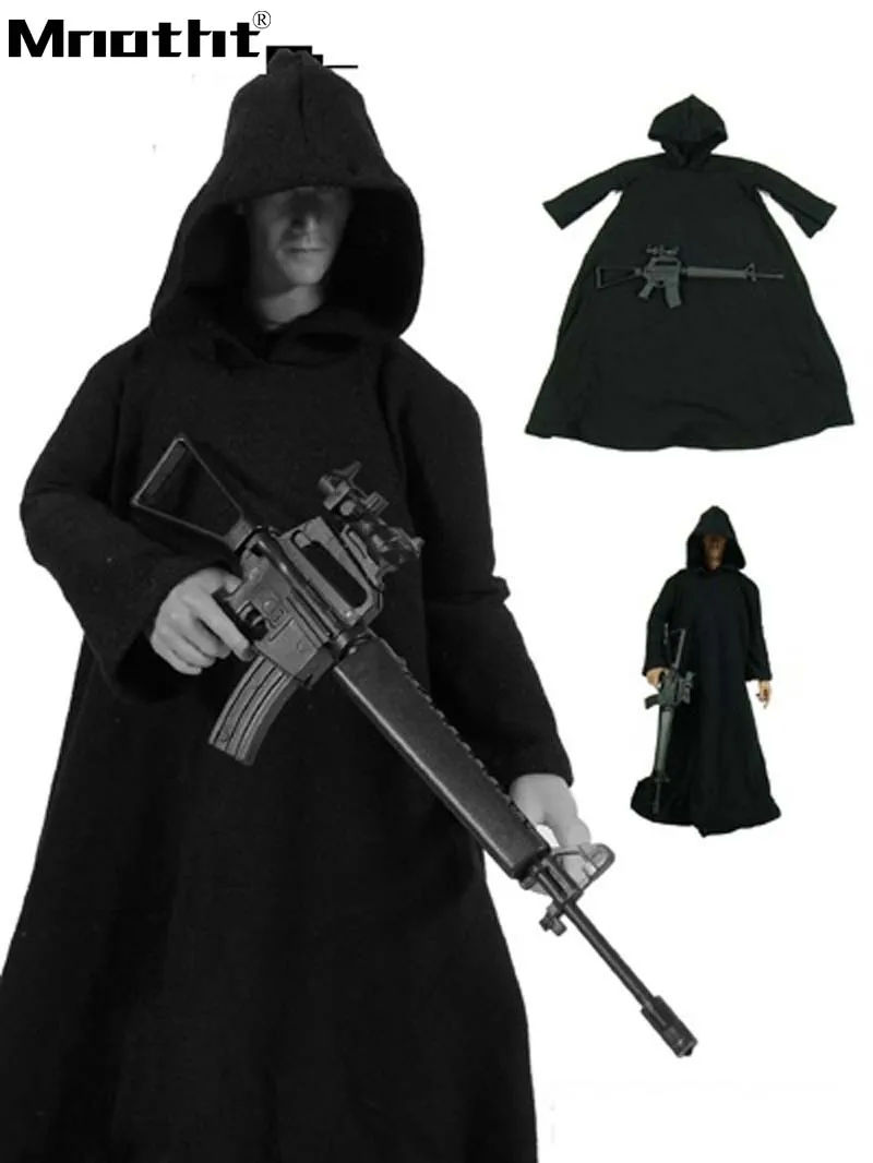 1:6 мужской черный плащ Chador M163A для 12 дюймов фигурка человека солдата Модель