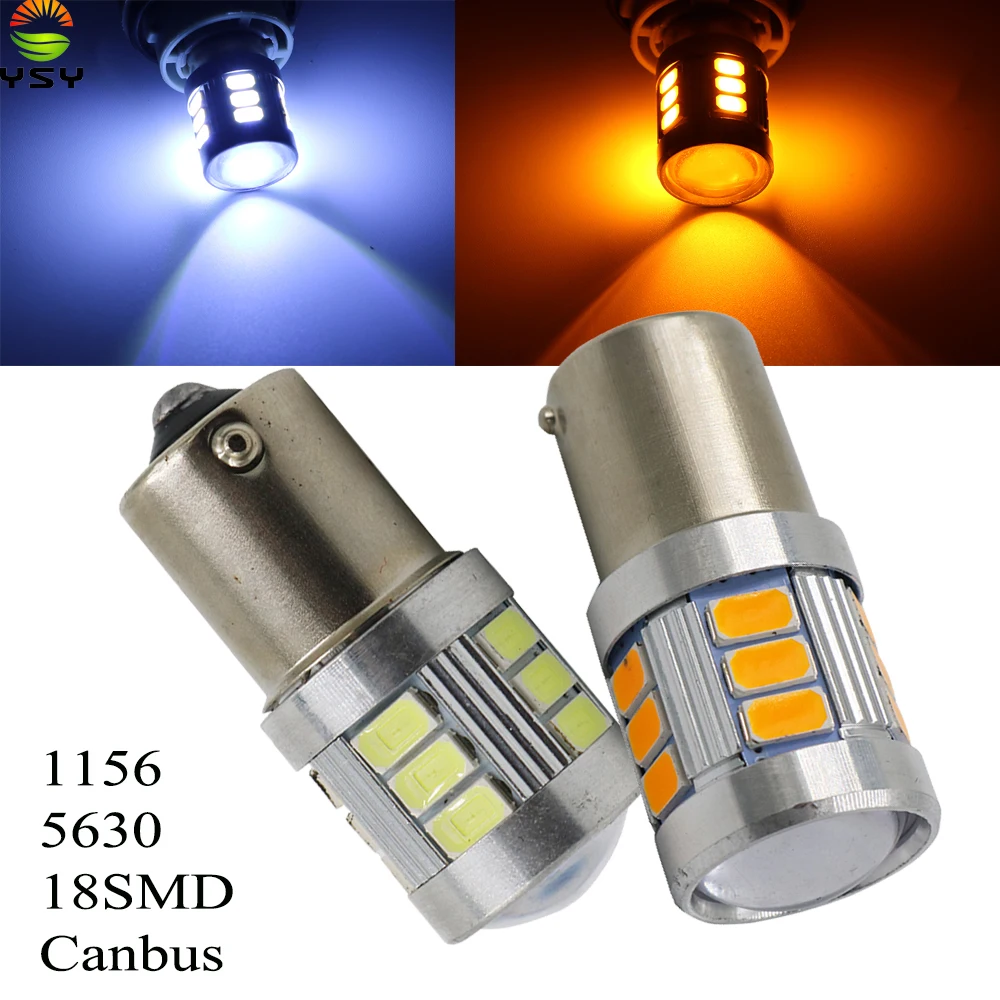 YSY 10X BA15S BAU15S Белый Желтый 1156 LED свет Canbus без ошибок задний указатель поворота