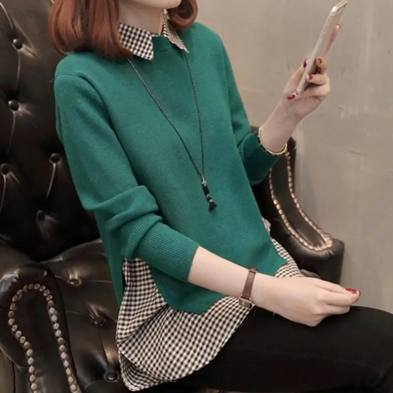 

2023 Весенний новый свитер женский из двух частей свободный корейский свитер рубашка костюм куртка свитер длинный рукав + рубашка без рукавов