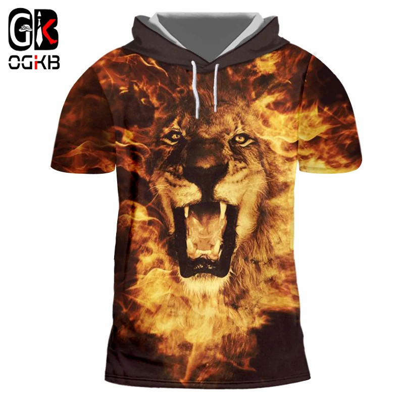 OGKB унисекс Хип Хоп Уличная Панк футболка с коротким рукавом капюшоном летние