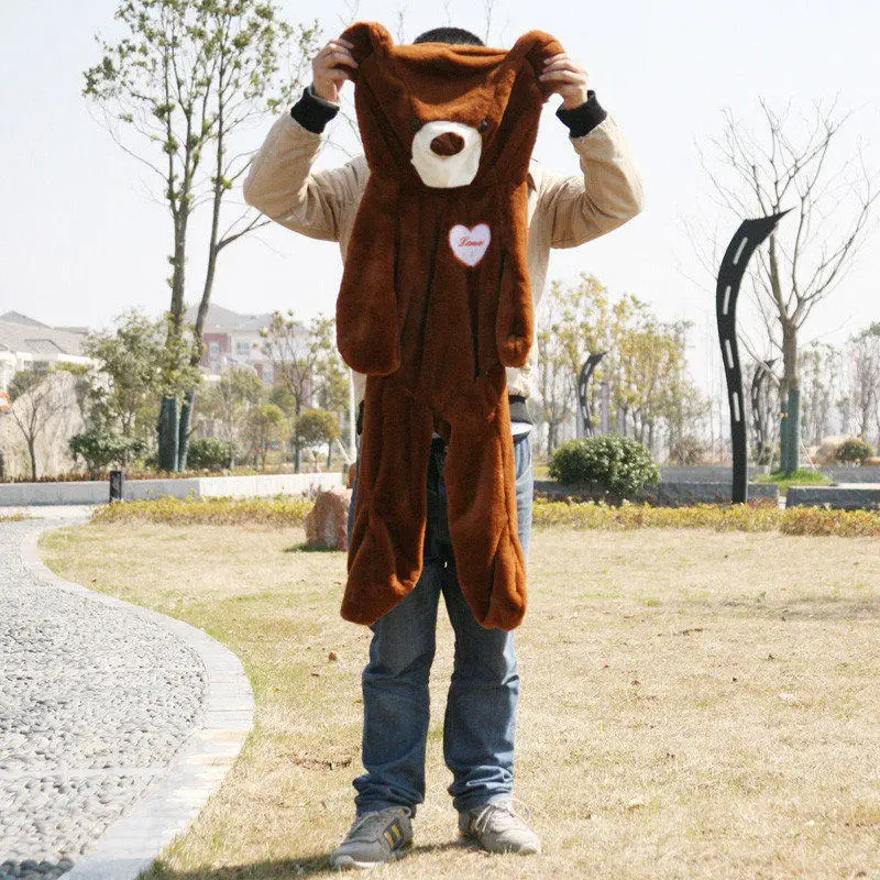 1pcs 120cm four colors big teddy bear skin coat plush toys stuffed toy baby toy Girlfriends birthday gifts Christmas gifts - Цвет: Dark brown