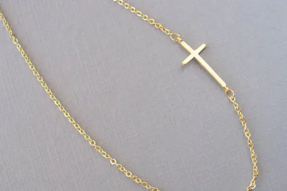 

30PCS- Fashion Horizontal Sideways Cross Bracelet Simple Tiny Small Cross Bracelet Cool Faith Christian Cross Bracelets