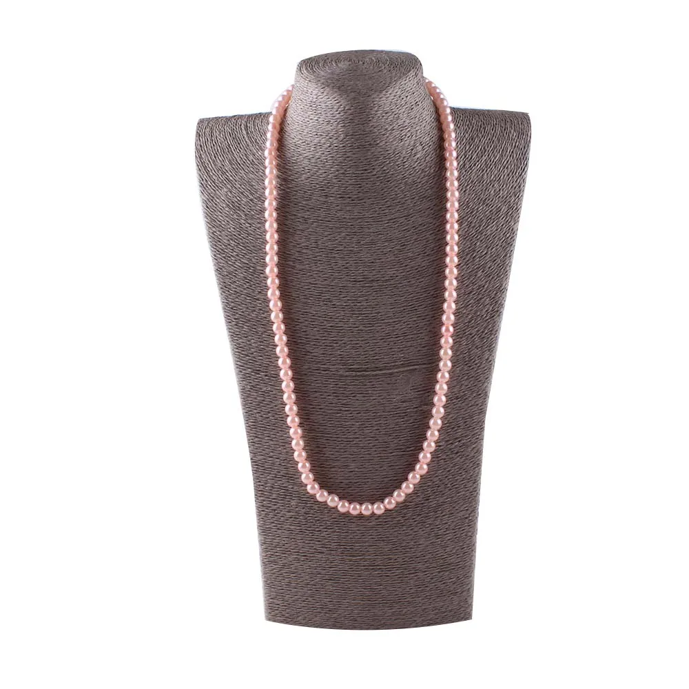 pink JIOFREE, Винтажные бусины, 8 мм, имитируют блестящая жемчужина, ожерелье, модное жемчужное массивное ожерелье, свадебное украшение для женщин - Окраска металла: pink