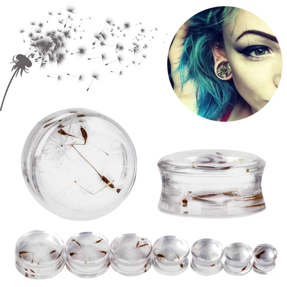 1 пара натуральный Одуванчик туннели из смолы камень беруши ушные расширитель