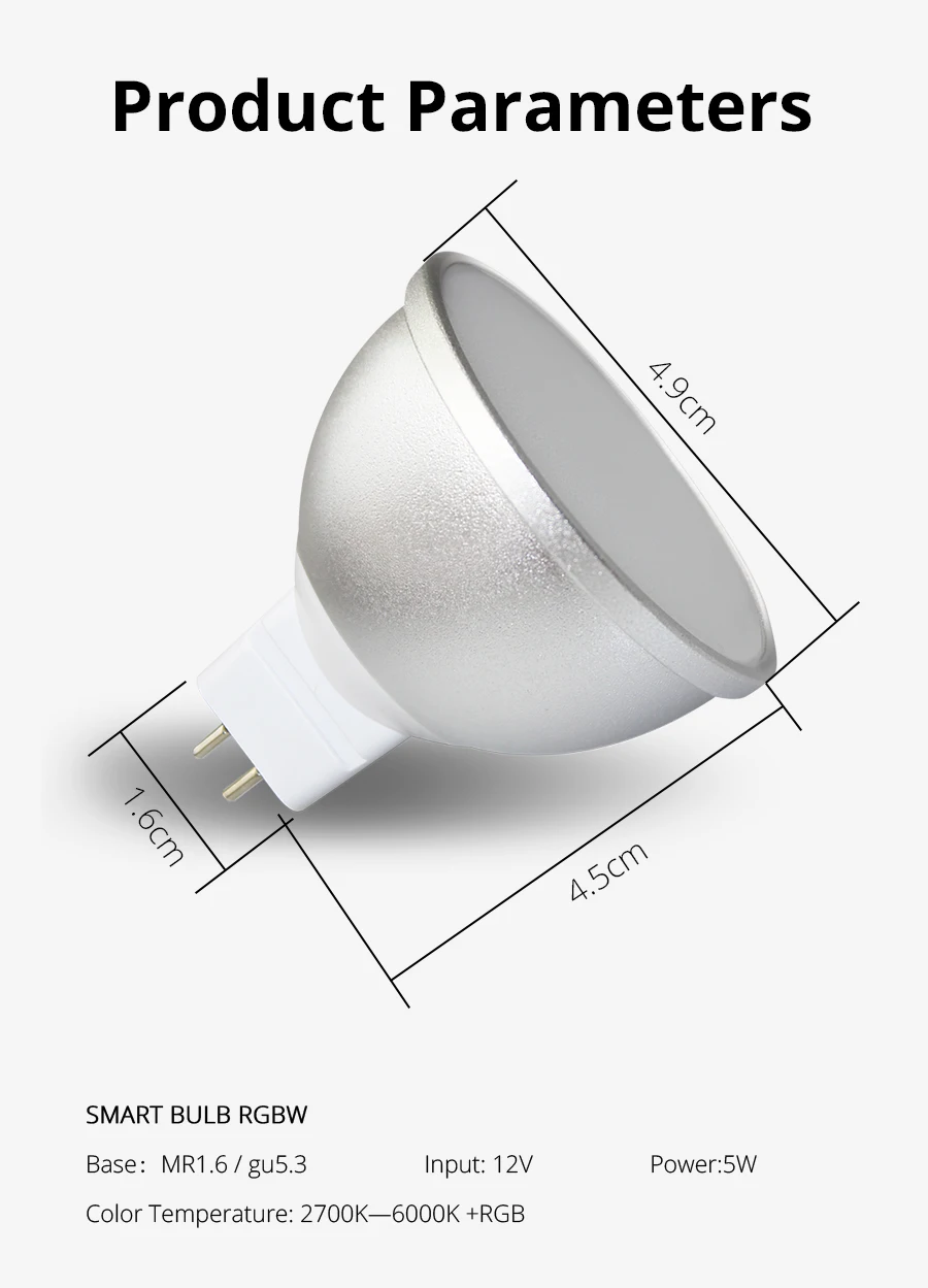 Intellithings 12V MR16 WI FI светильник лампочка RGBCW голосовой таймер диммер Управление