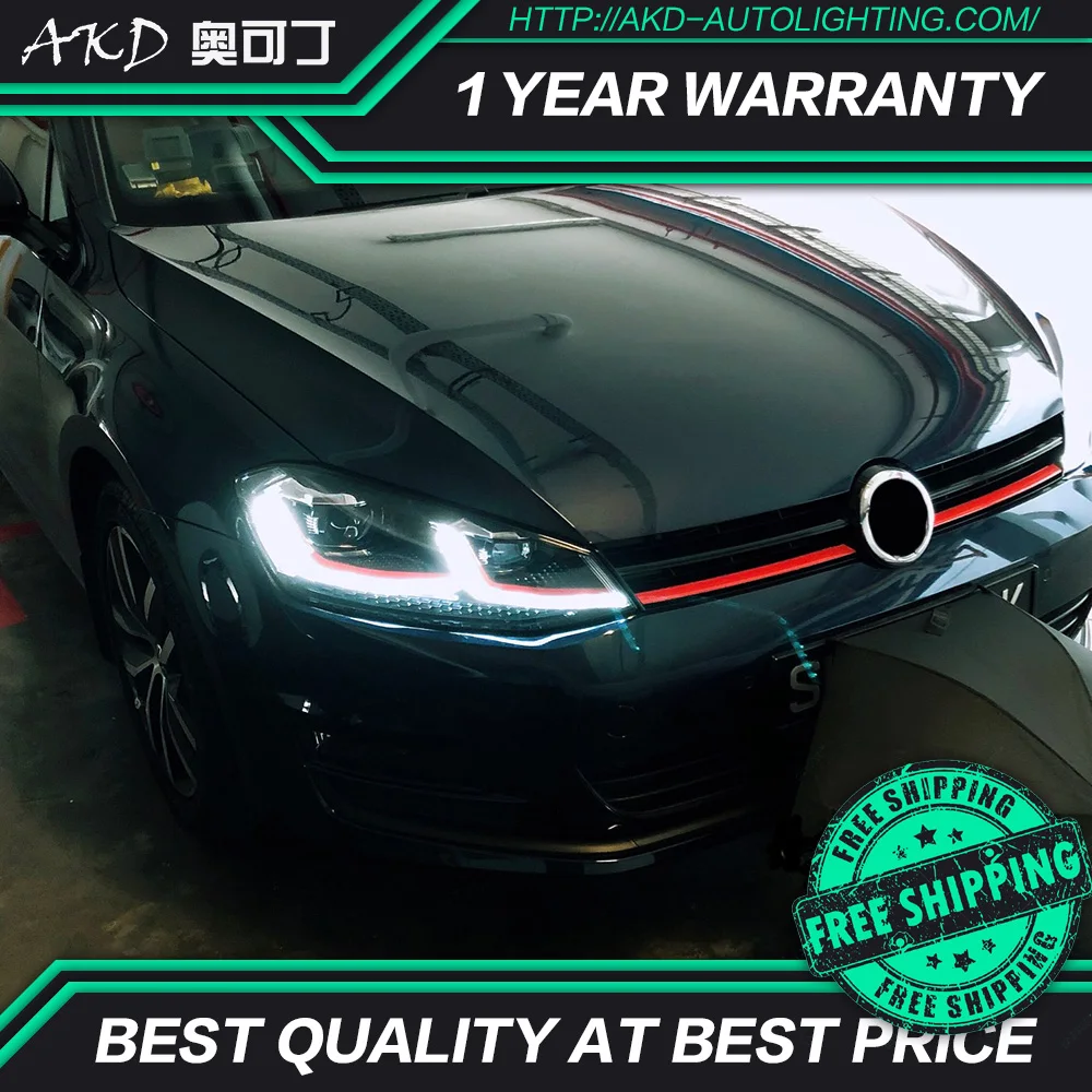 AKD Тюнинг автомобилей фары для VW Golk7 Golf 7 MK7 обновление до Golf 7,5 светодиодные фары DRL ходовые огни биксеноновый луч противотуманные фары