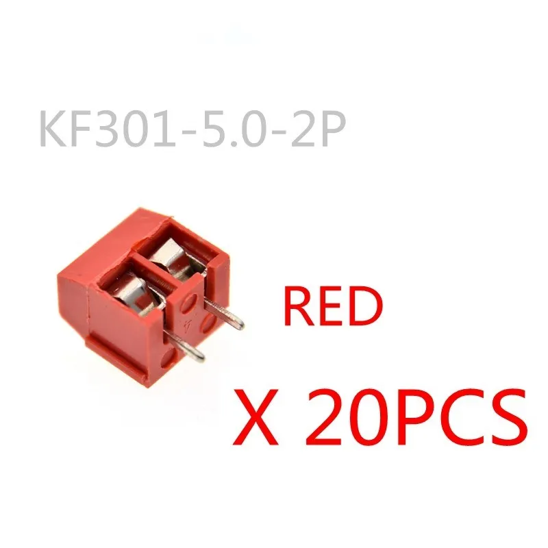 20 шт./лот KF301 2P 5.0 винтовой 2Pin 5 0 мм прямой Pin PCB блок красный|lot lot|screw redscrew pcb |