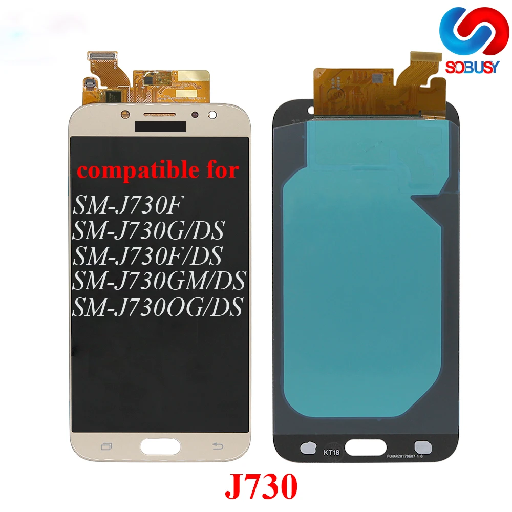 Регулируемый AMOLED/TFT экран для Samsung Galaxy J7 2017 j730 дисплей J730F LCD J730M сенсорный