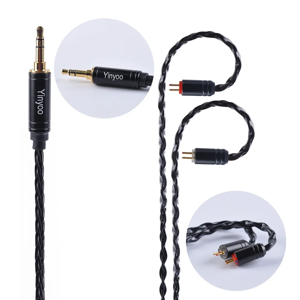 Yinyoo 8 Core Silver Plated Copper Balanced Cable 2.5/3.5/4.4mm With MMCX/2pin Connector For AS10 ZS10 C10 C16 LZ A5 | Электроника