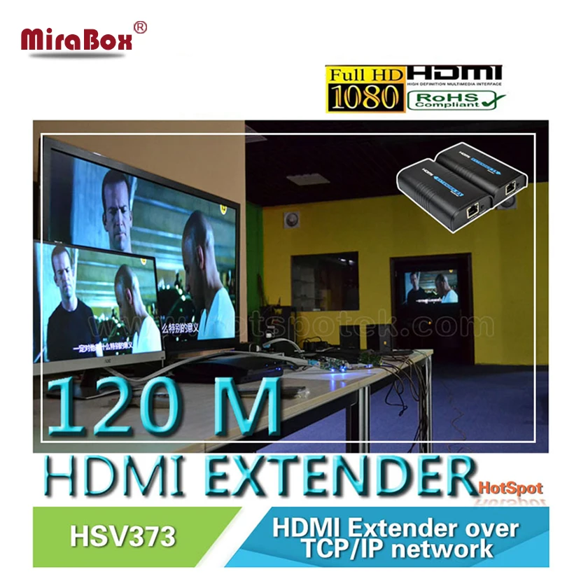 Удлинитель MiraBox HDMI разветвитель IP/TCP UTP/STP CAT5e/6 Rj45 поддержка сетей LAN 1080p 120m